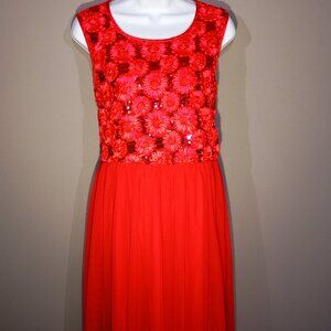 Disorderly Kids. Unique embroidered sequin red dress.